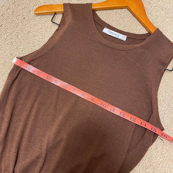 Vintage Jessica Wool Blend Sweater Vest Knit Top Brown – M - Picture 9 of 9